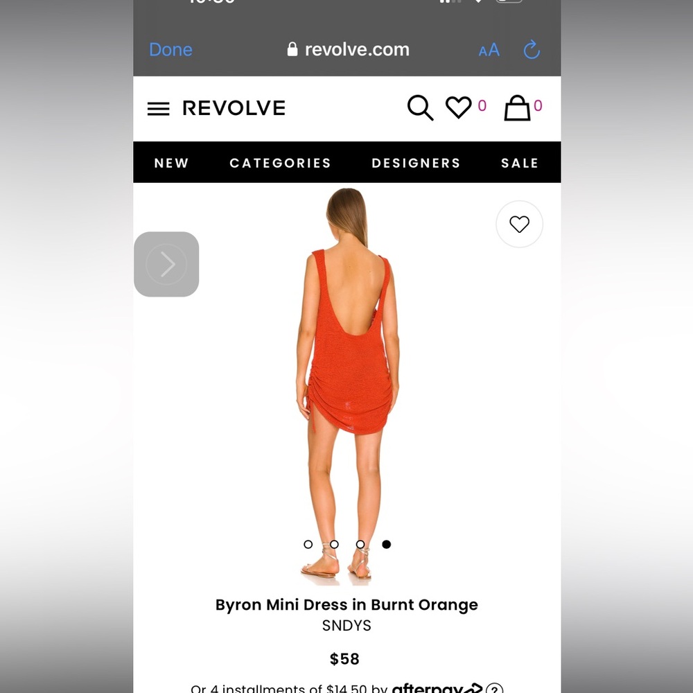 Byron Mini Dress in Burnt Orange by SNDYS